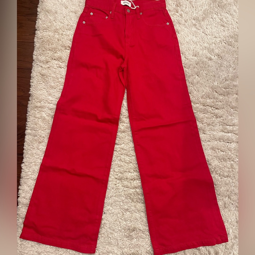 NWT Pistola Red SAMBA JADYN LOW SLUNG PALAZZO PANT Size 25 - Picture 5 of 8
